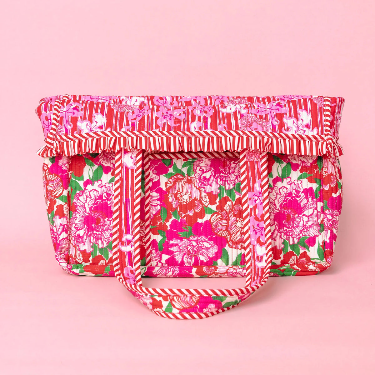 Quilted Ruffle Tote, Maggies Bouquet