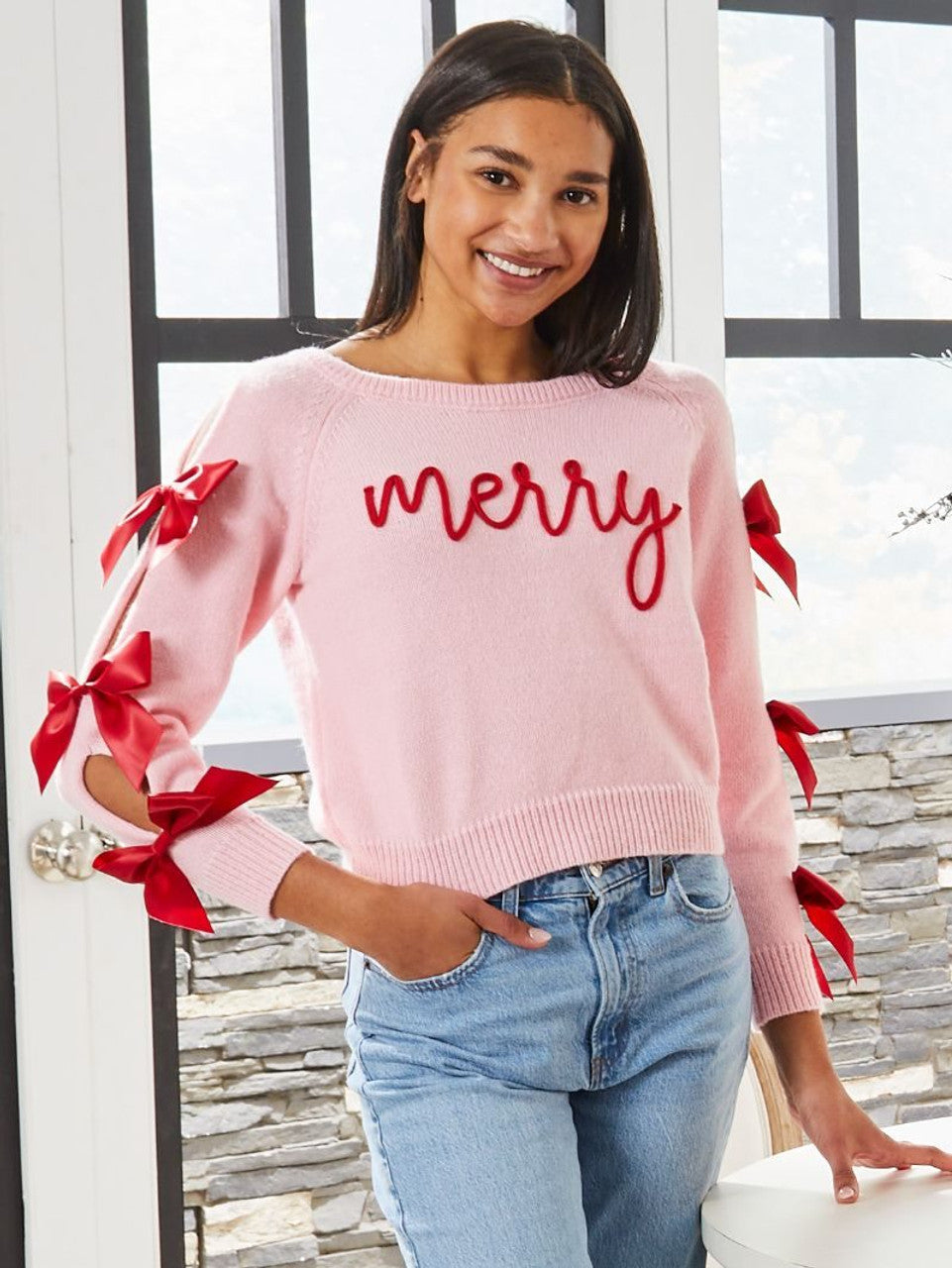 Pink Eyva Merry Sweater with Bows