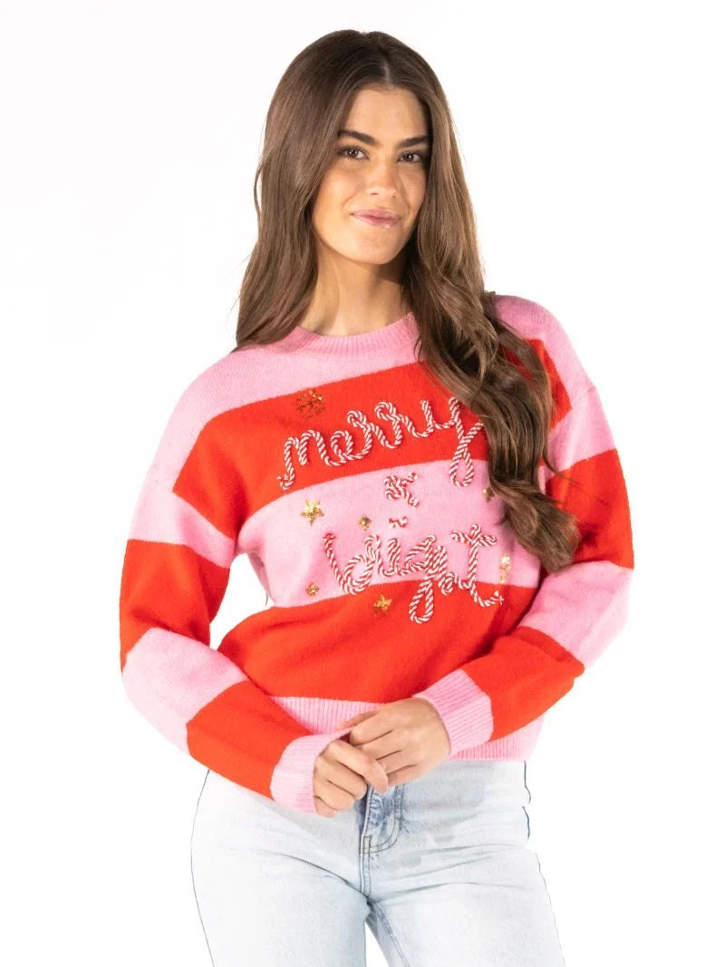 SS Stripe Holiday Sweater