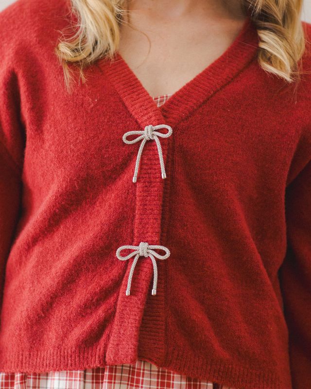 BOW CARDIGAN | RUBY