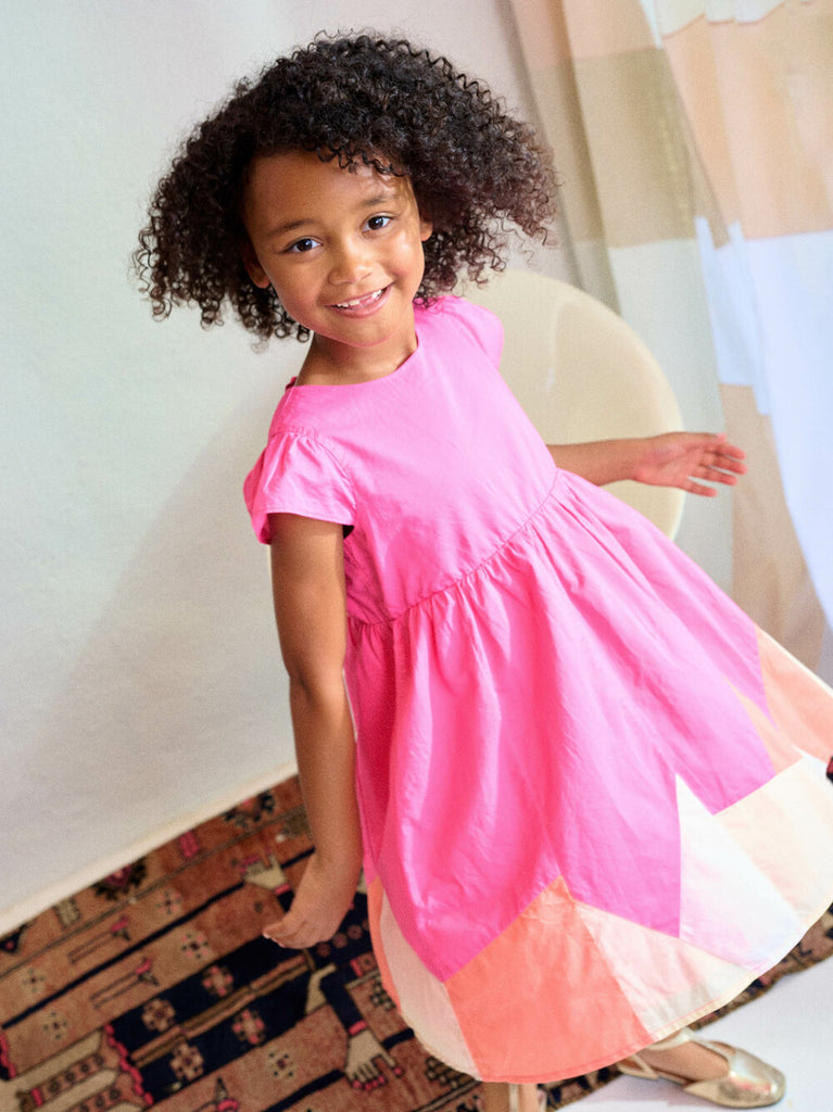 Cap Sleeve Jogakbo Dress Astilbe Pink