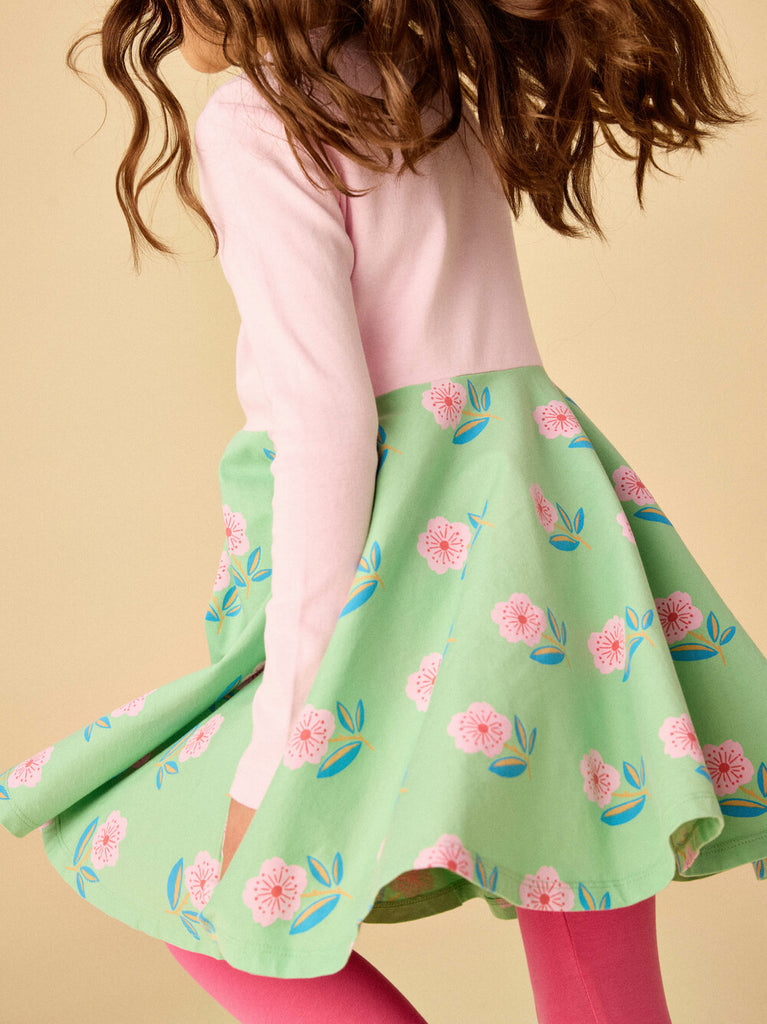 Print Mix Twirl Dress Cherry Blossom