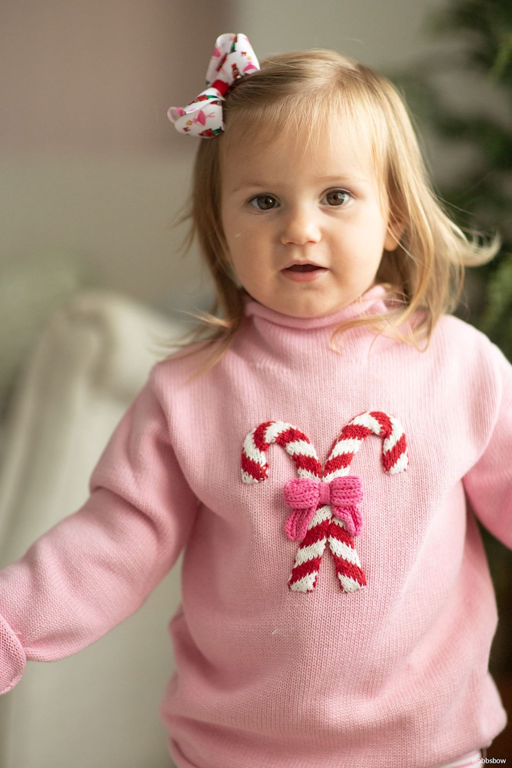 Pink Candy Cane Rollneck Sweater