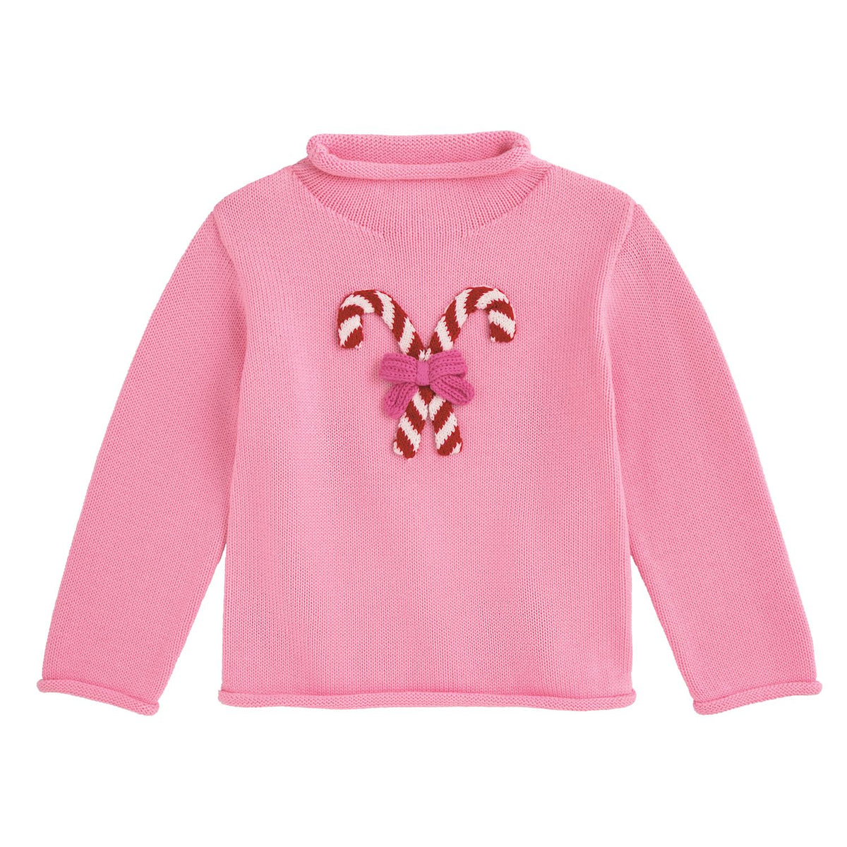 Pink Candy Cane Rollneck Sweater