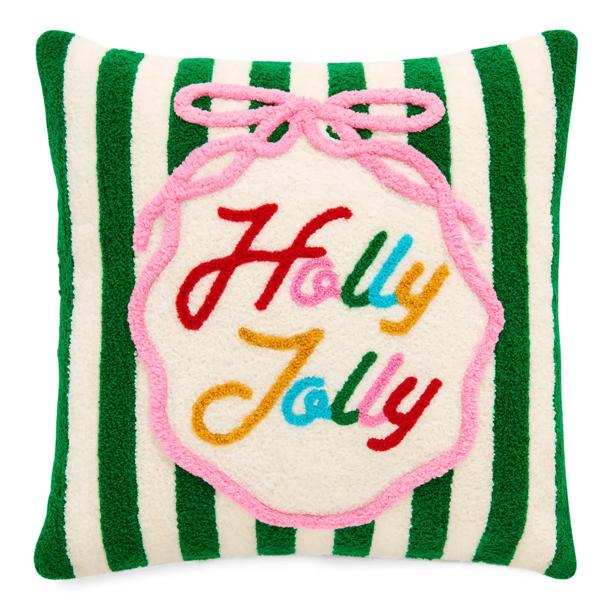 Green Holly Jolly Pillow