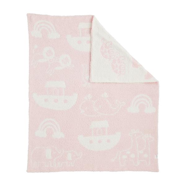 Noah's Ark Chenille Blanket Pink