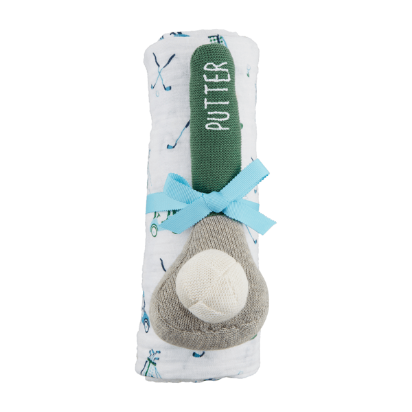Swaddle and Rattle Set