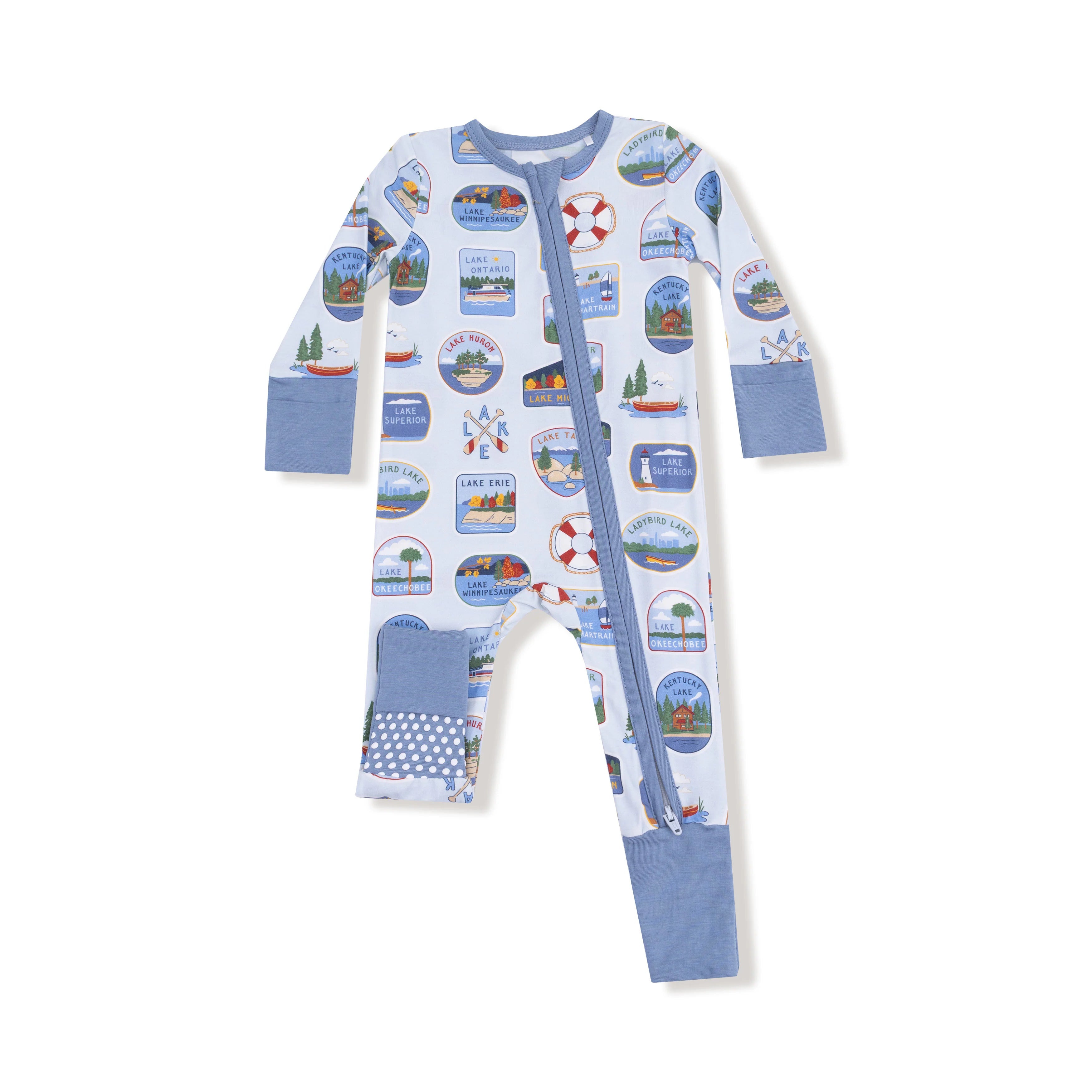 Lake Stickers - 2 Way Zipper Romper