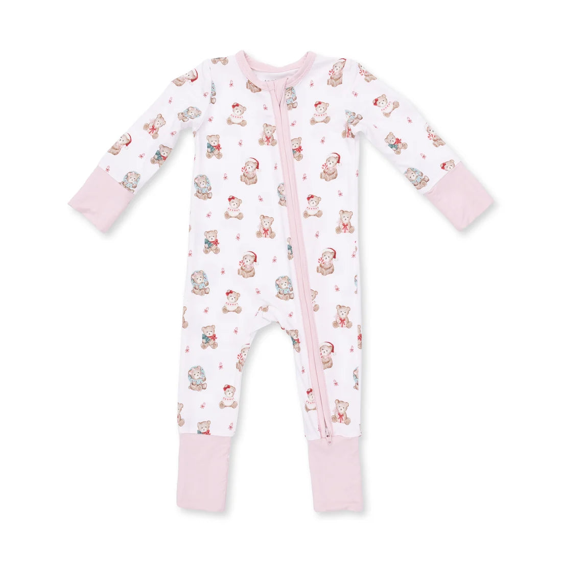 Christmas Teddy Bears Pink - Convertible Romper