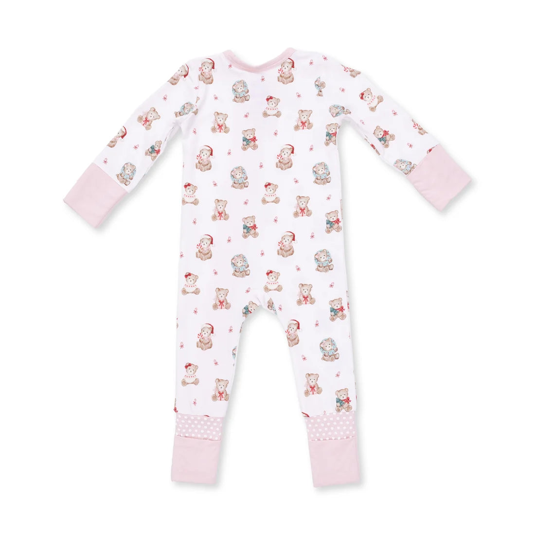 Christmas Teddy Bears Pink - Convertible Romper