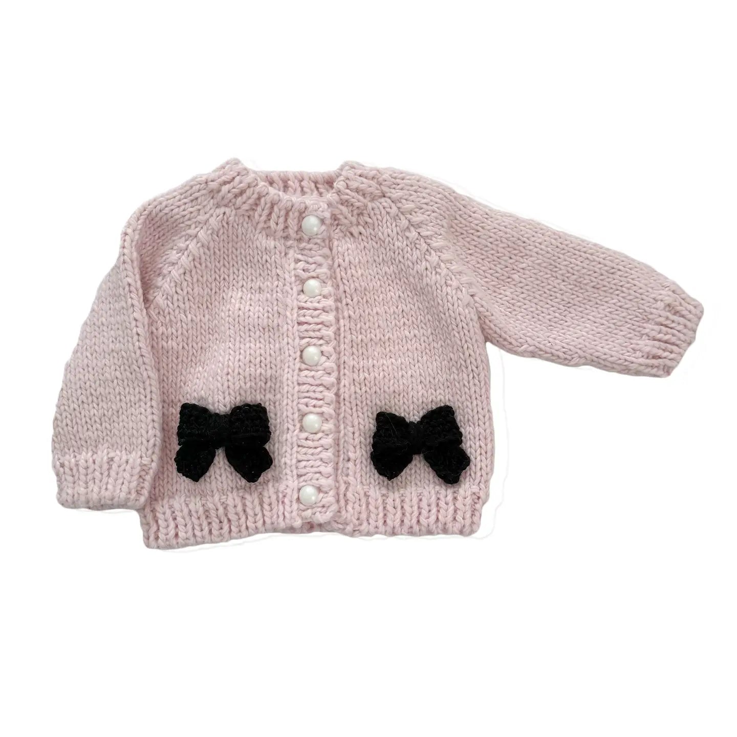 Bow Cardigan Sweater Baby Pink