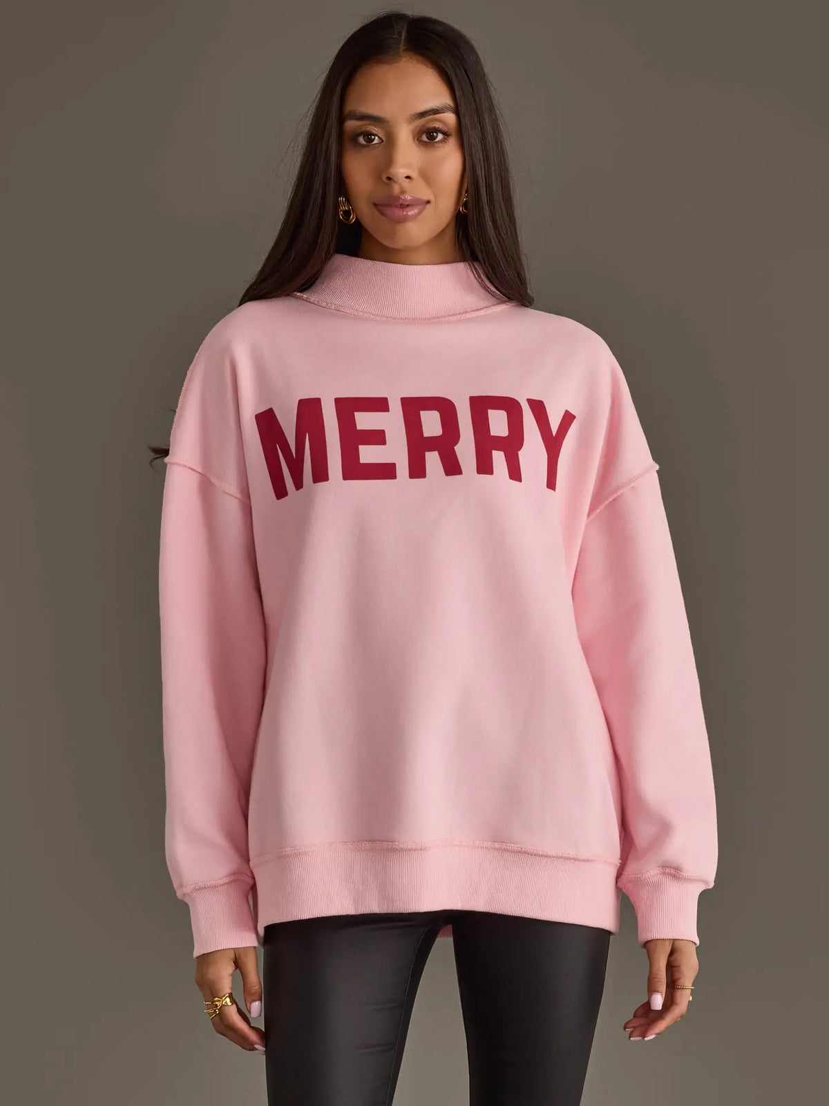 Pink Merry & Cheers Reversible Sweatshirt