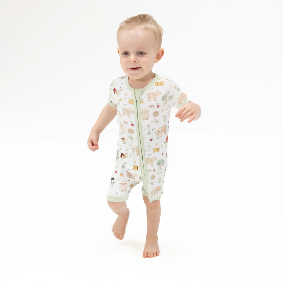 Cute Farm Animals Uni - 2 Way Zipper Footie