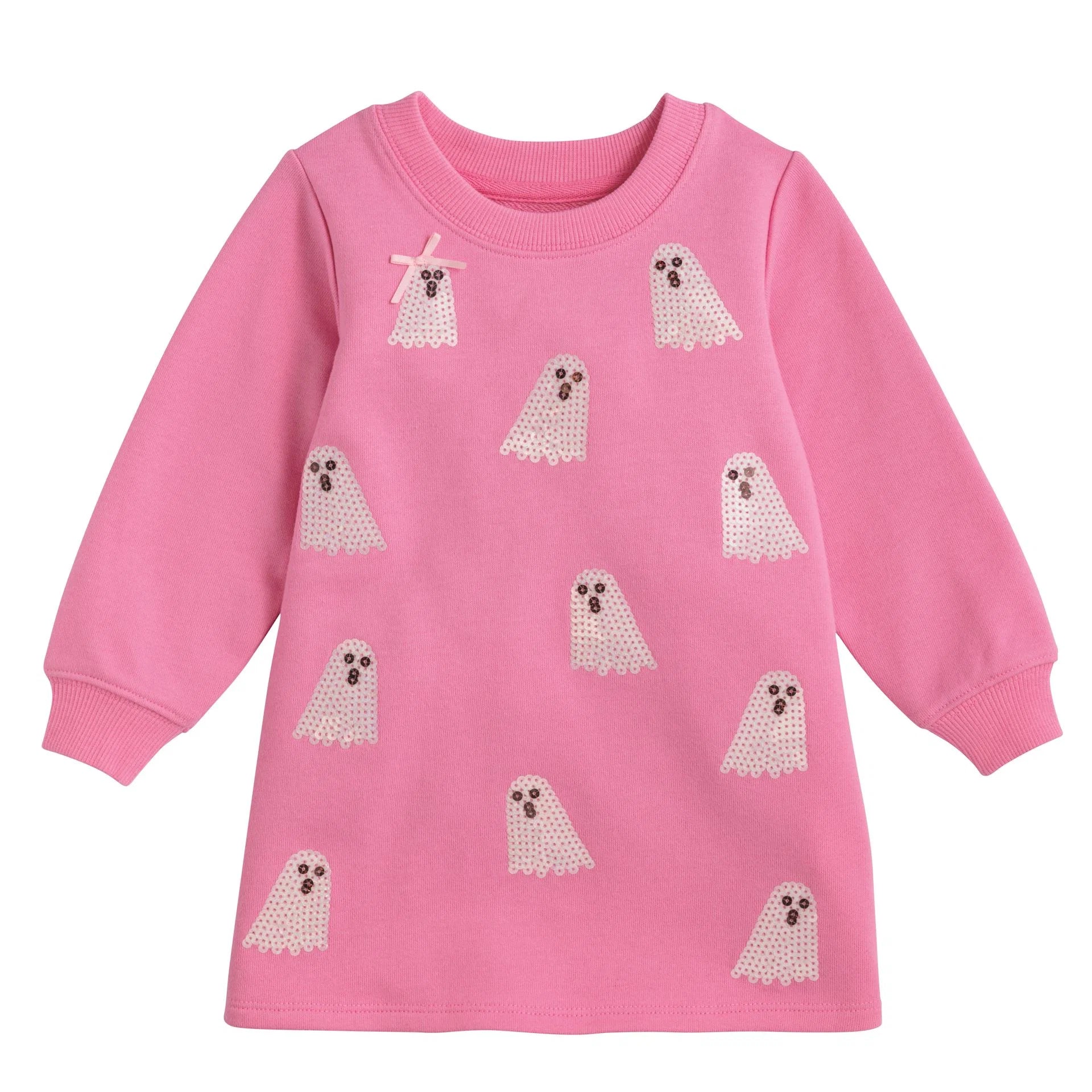 Sequin Ghost Sweatshirt Dress