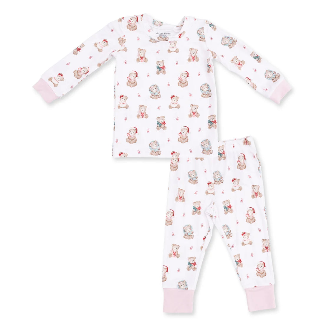 Christmas Teddy Bears Pink - Long Sleeve Loungewear Set