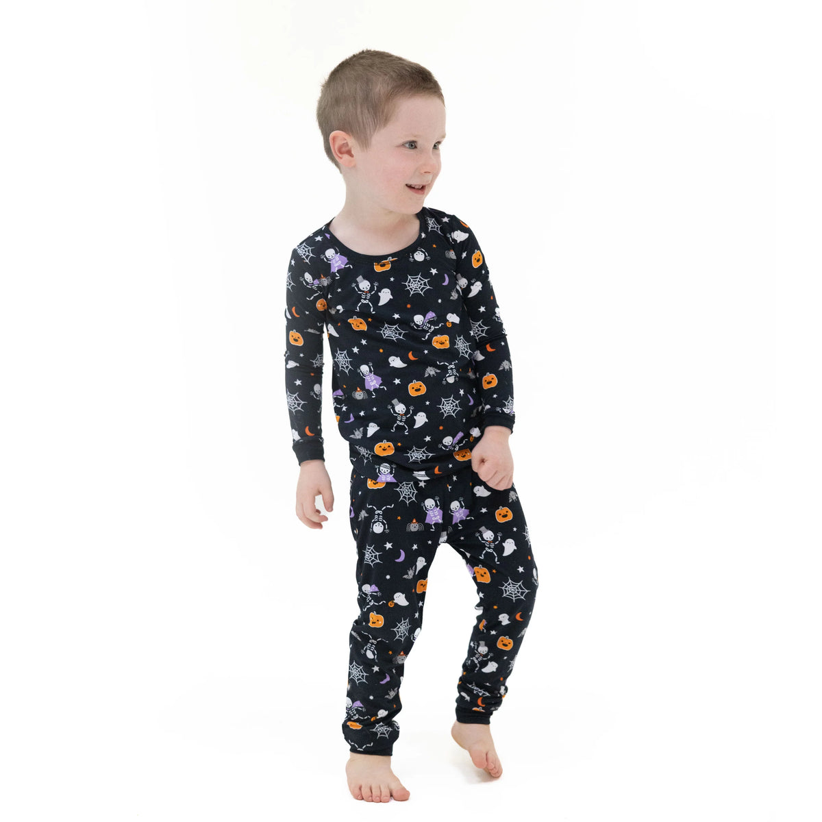 Halloween Skeleton Buddies - Glow in the Dark - Long Sleeve Loungewear Set