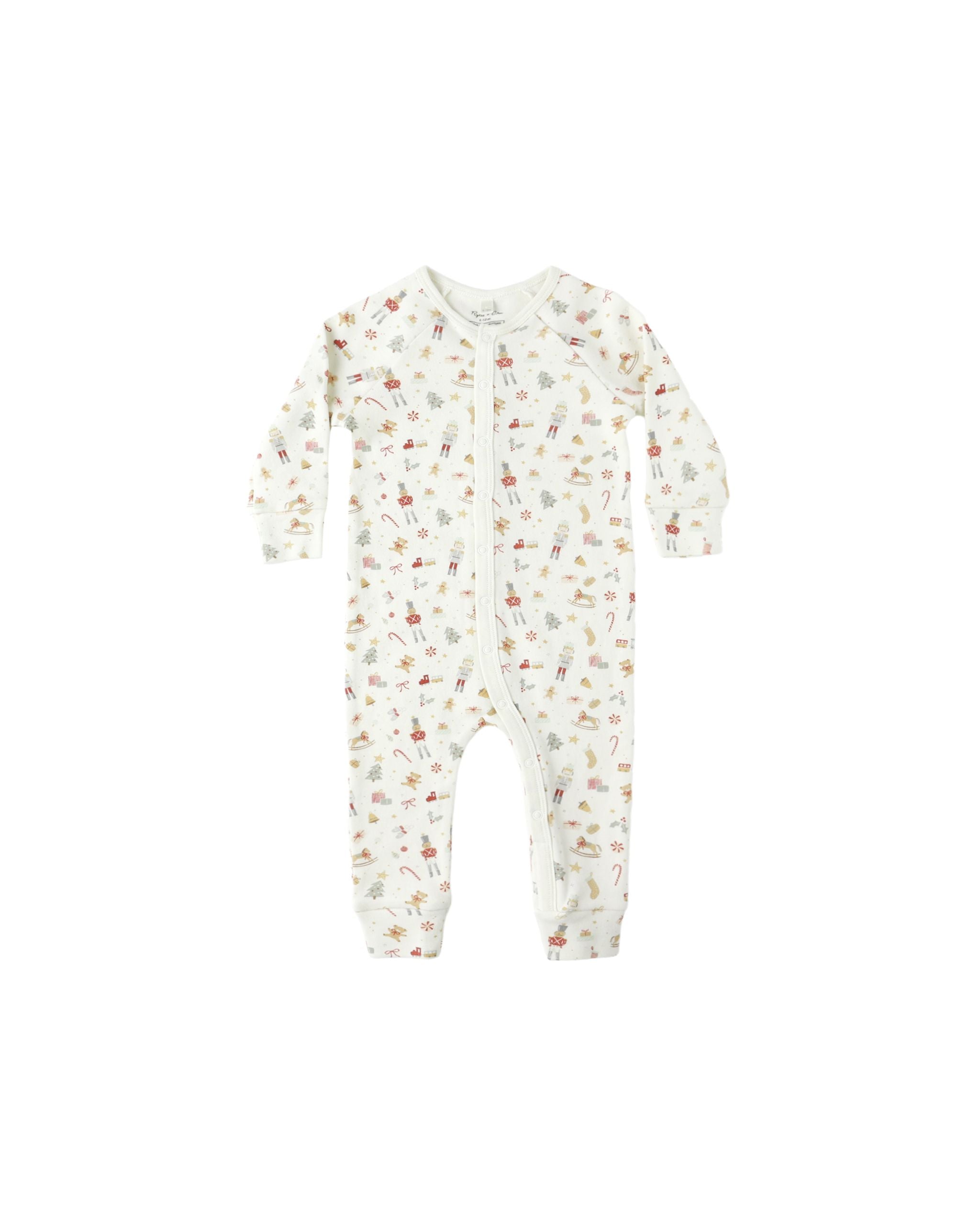 ORGANIC LONG JOHN PAJAMAS || FESTIVE