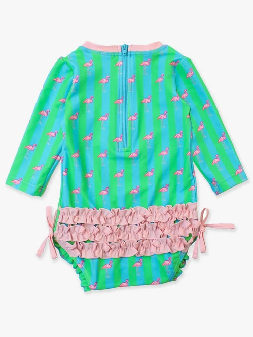 Neon Flamingo Stripe L/S Rashguard