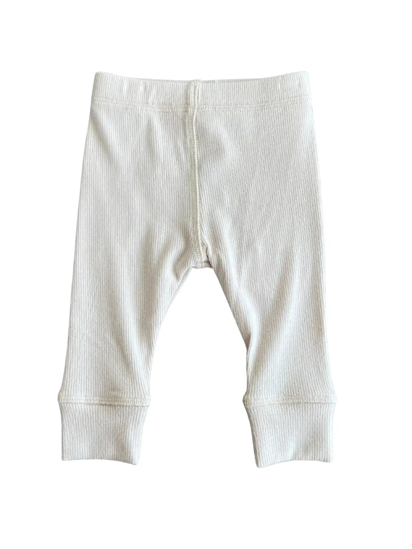 Ribbed Leggings-Cream