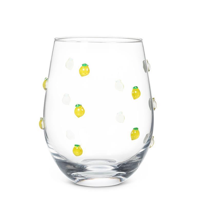 Stemless Wineglass with Lemons