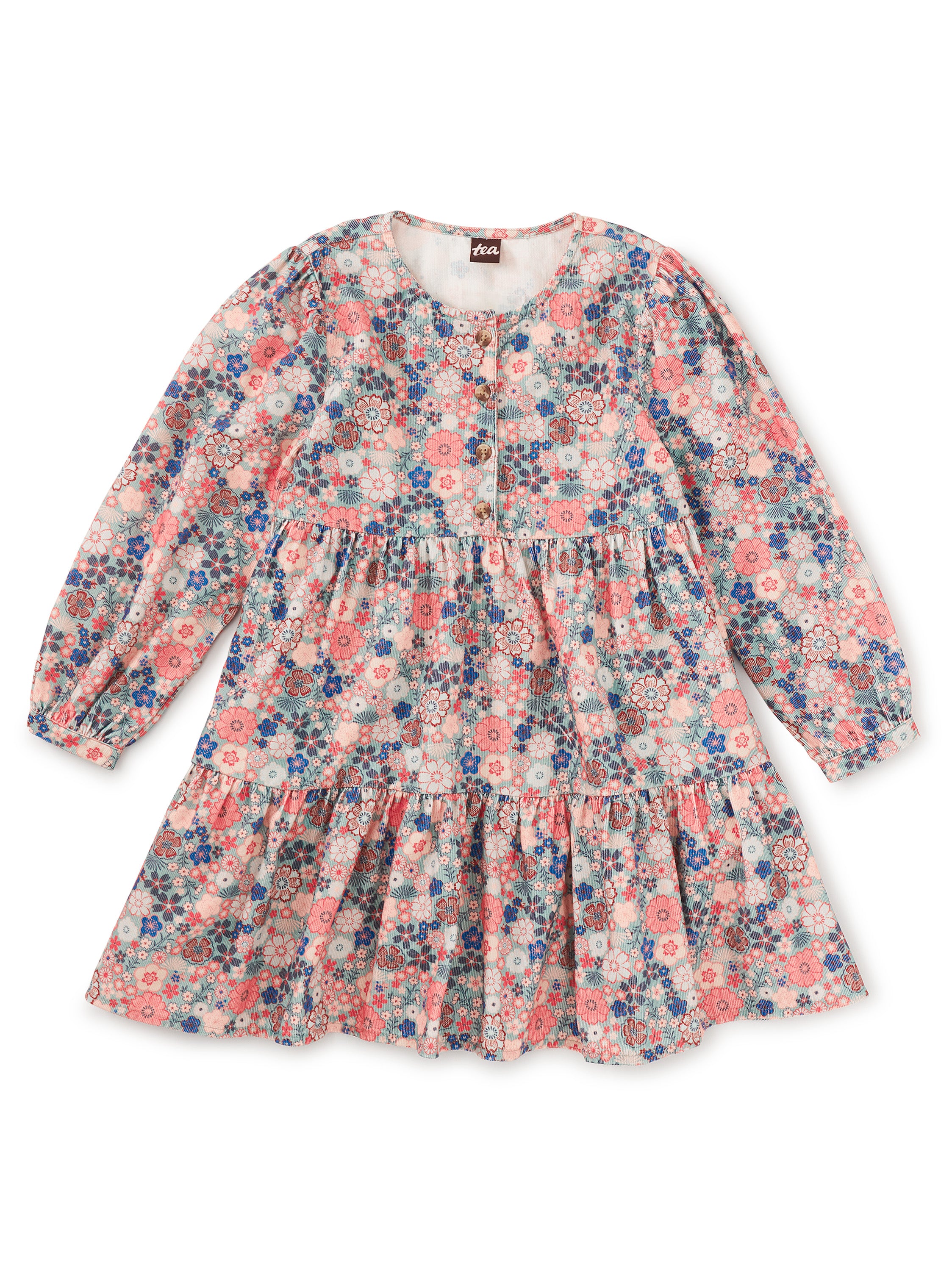 Tea Corduroy Henley Shirt Dress