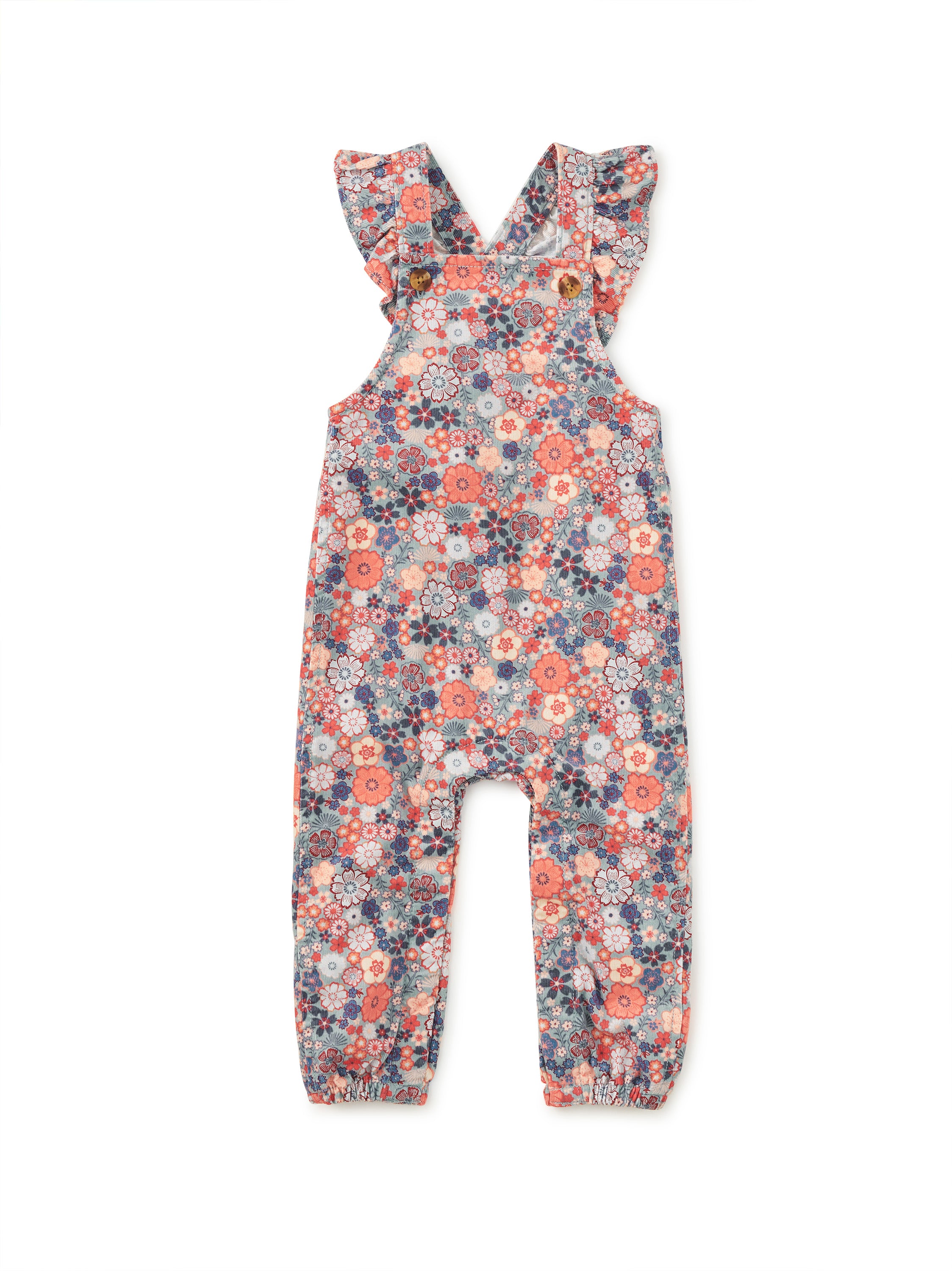 Tea Corduroy Ruffle Baby Overalls