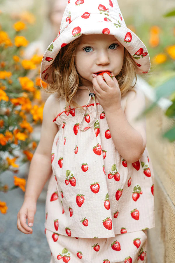 Wide Brim Sun Hat Strawberry