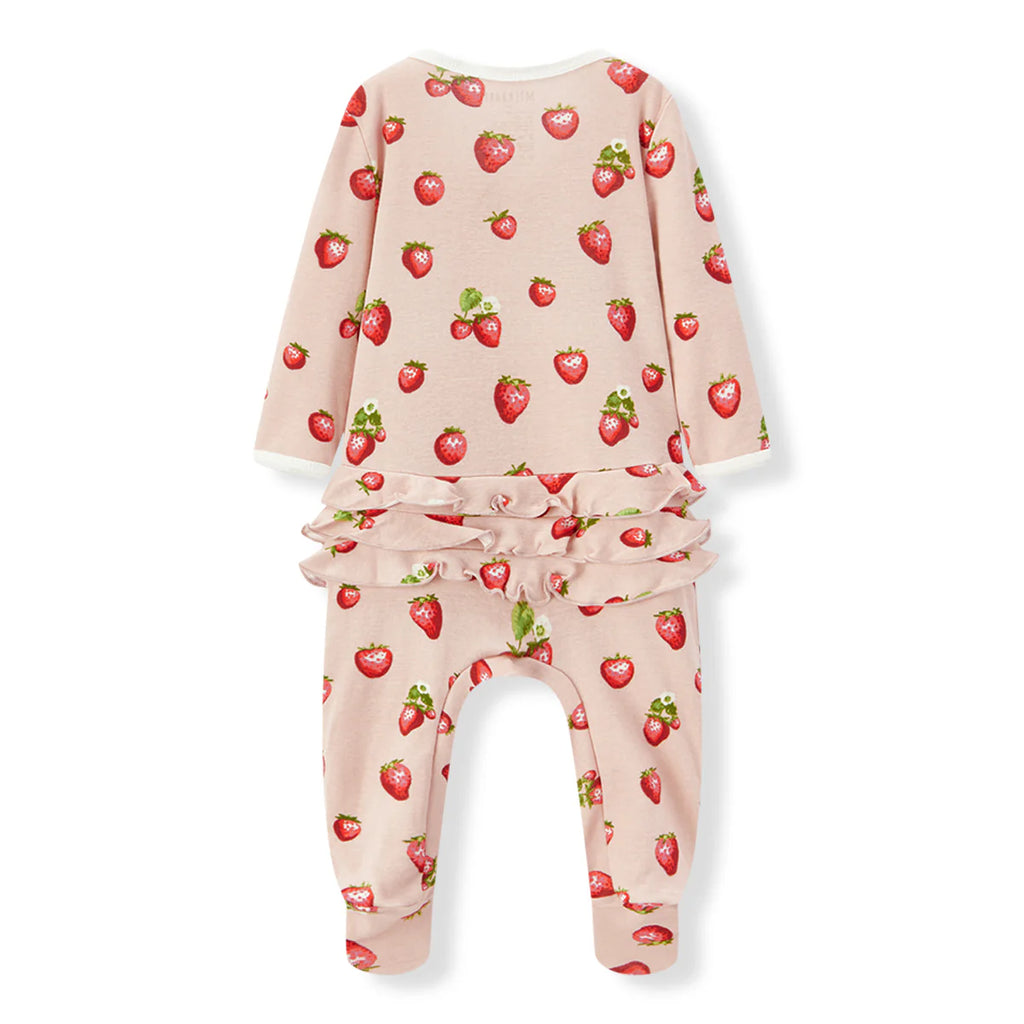 Strawberry Ruffle Footed Romper