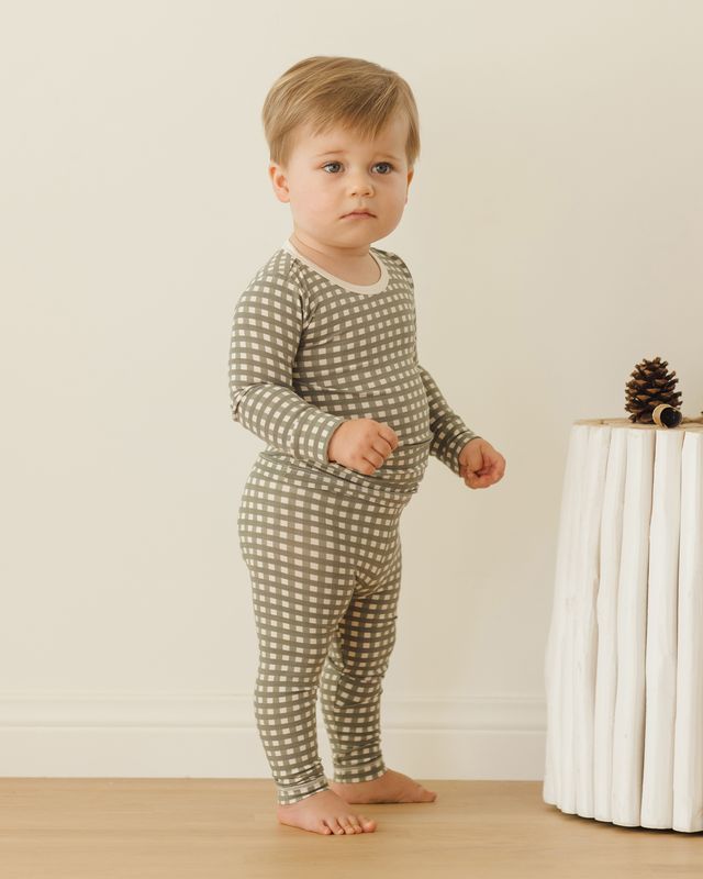 BAMBOO PAJAMA SET || FOREST CHECK