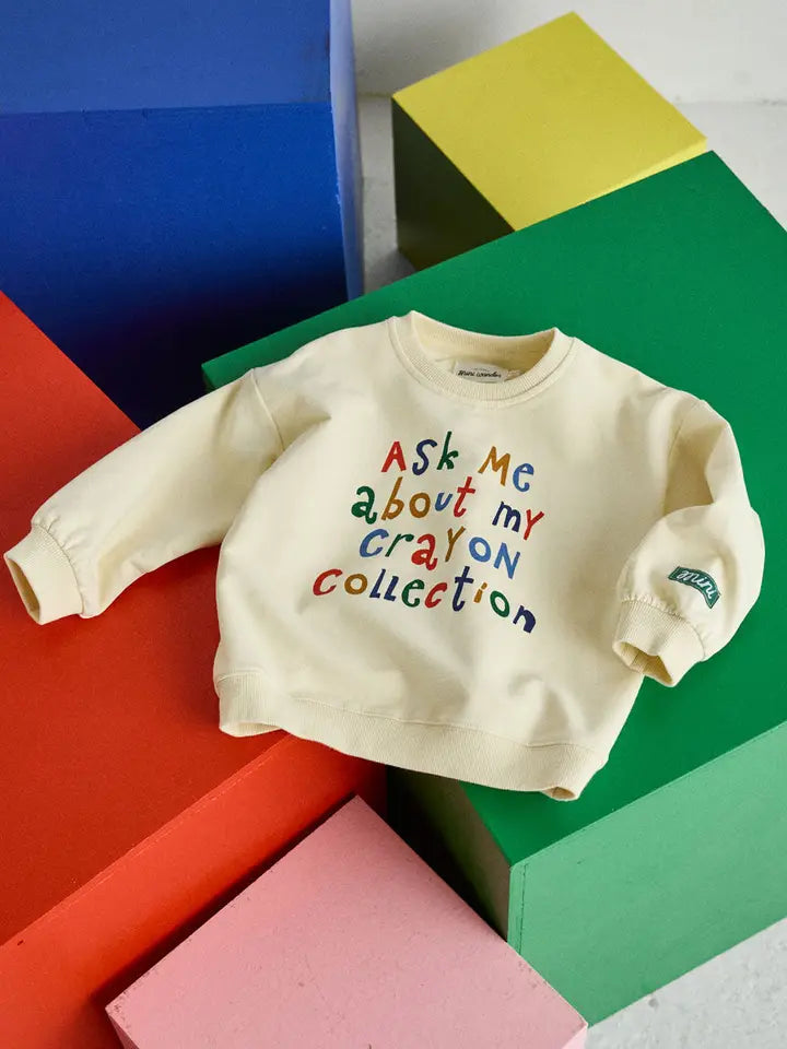 Ask Me About My Crayons Oversized Sweatshirt