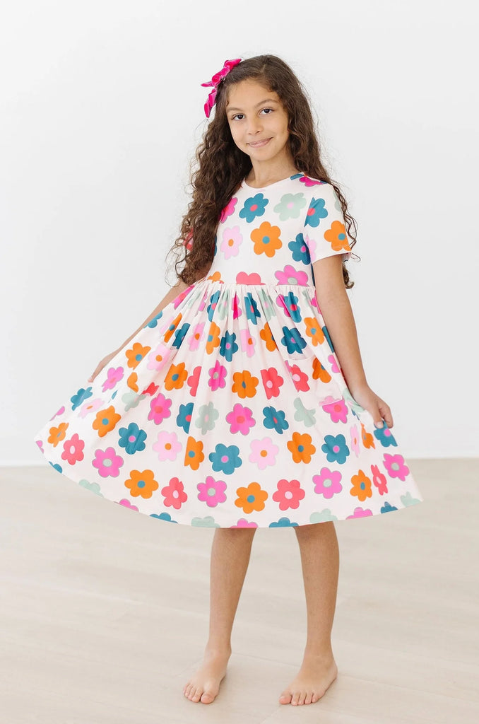 Retro Floral S/S Pocket Twirl Dress