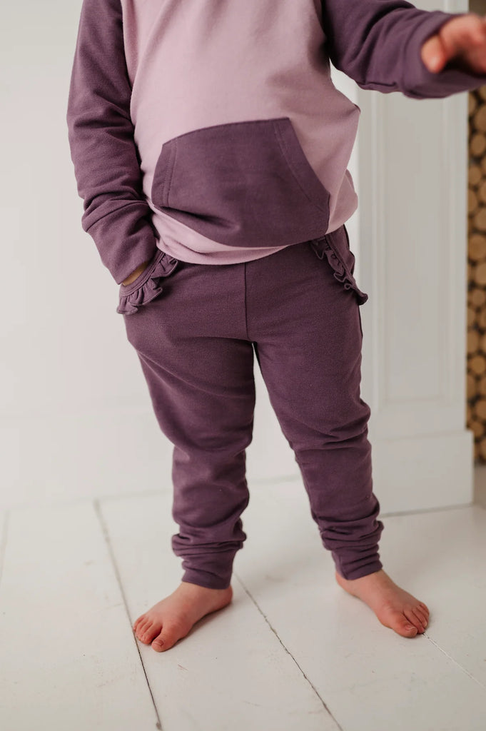 Girls Joggers-Plum