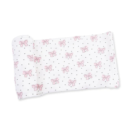 Bows and Hearts - Swaddle Blanket
