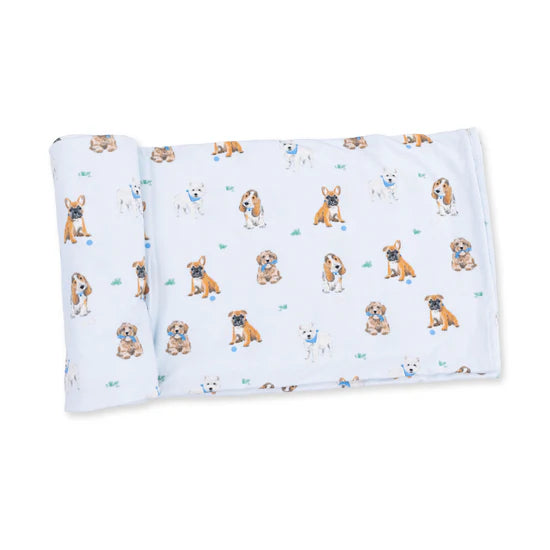 Bestie Dogs Blue - Swaddle Blanket