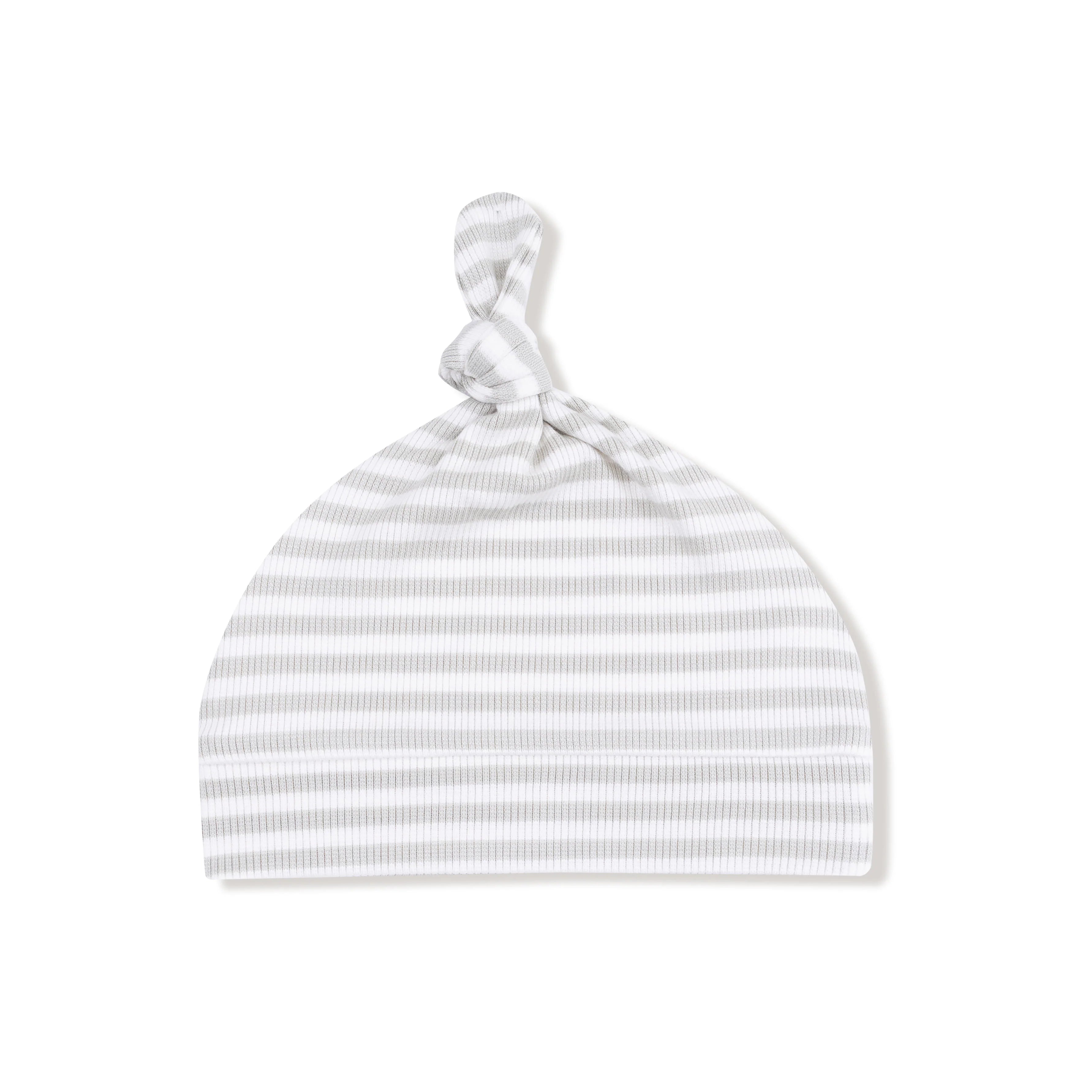 Basics - Stripe - Mineral- Grey/White - Knotted Hat
