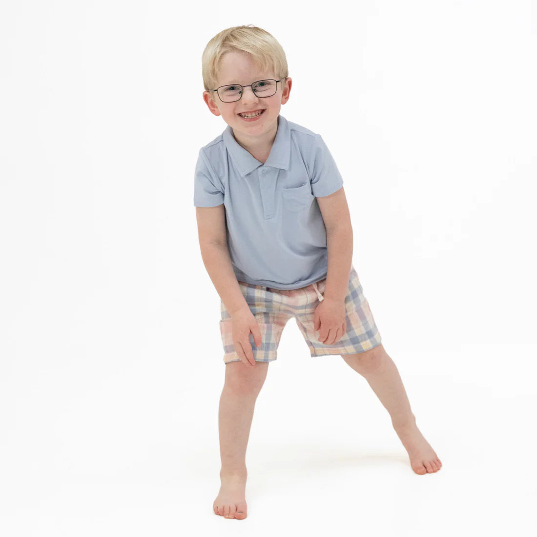 Dusty Plaid - Polo with Casual Short