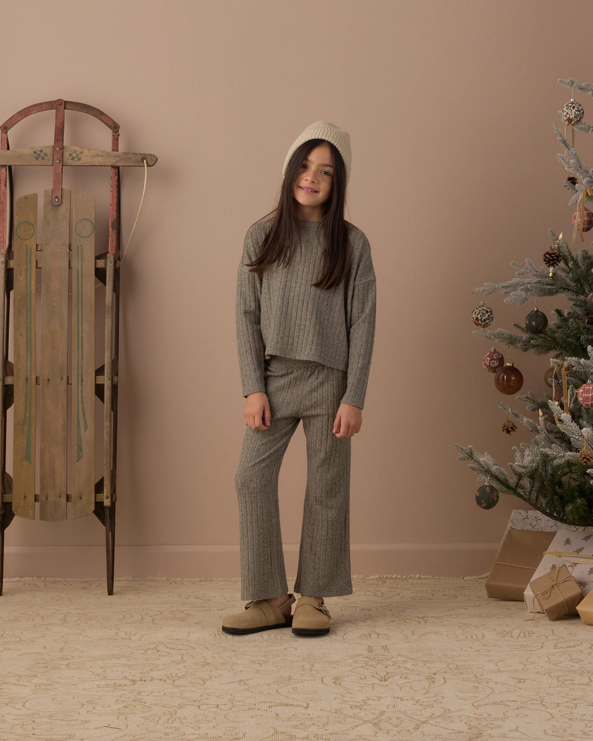 COZY RIB KNIT SET EVERGREEN