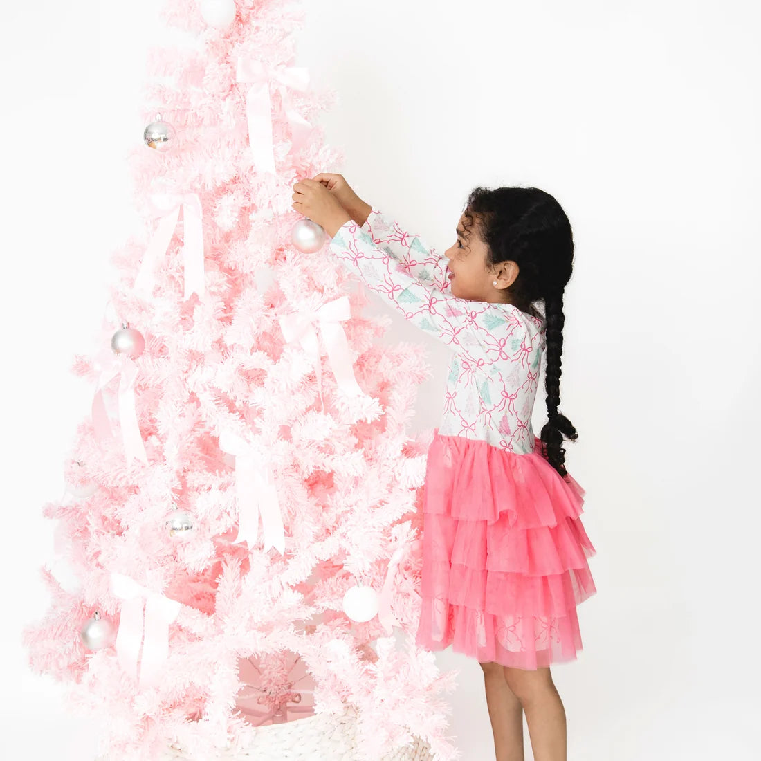 Bow Trellis Tree - Twirly Long Sleeve Tutu Dress and Cartwheel Short