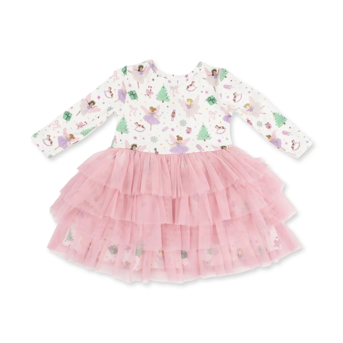 Sugar Plum Fairies - Twirly Long Sleeve Tutu Dress with Cartwheel Short