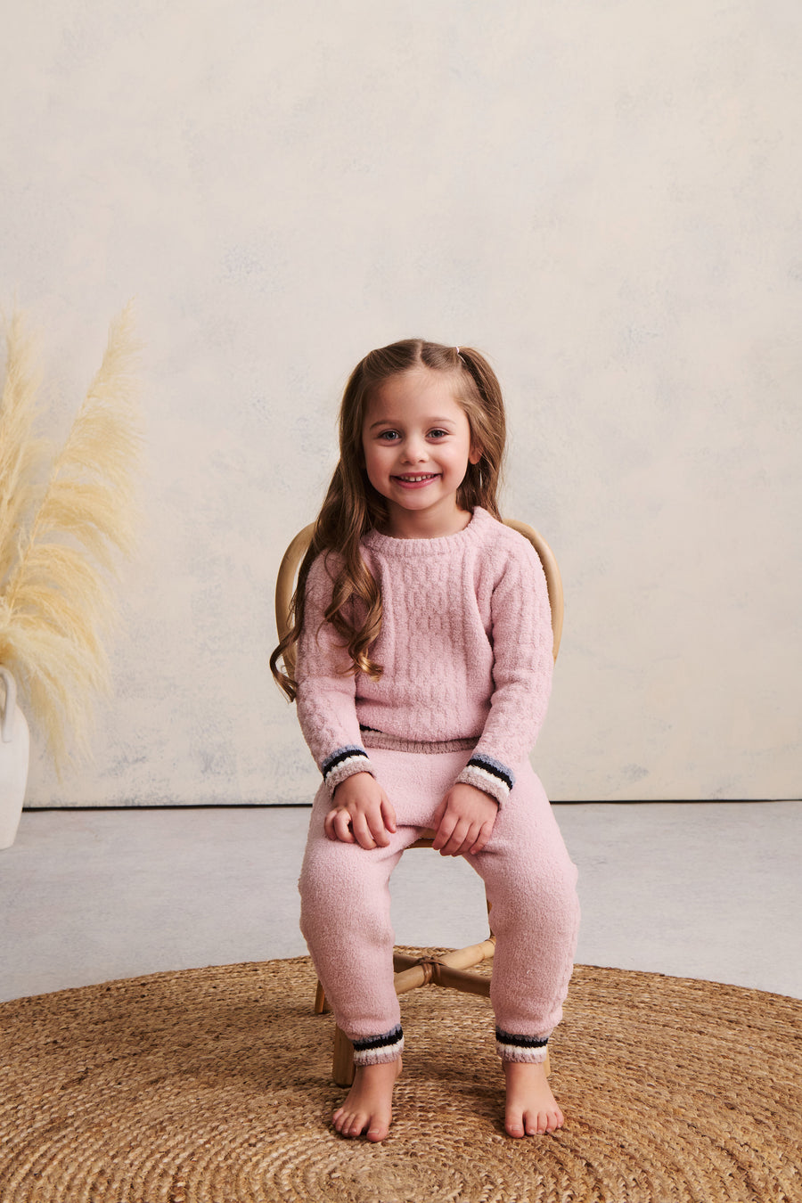 Sporty Rib Cable Jogger Dusty Rose