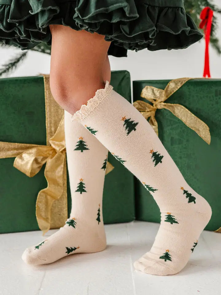 Tree Farm Lace Knee Socks