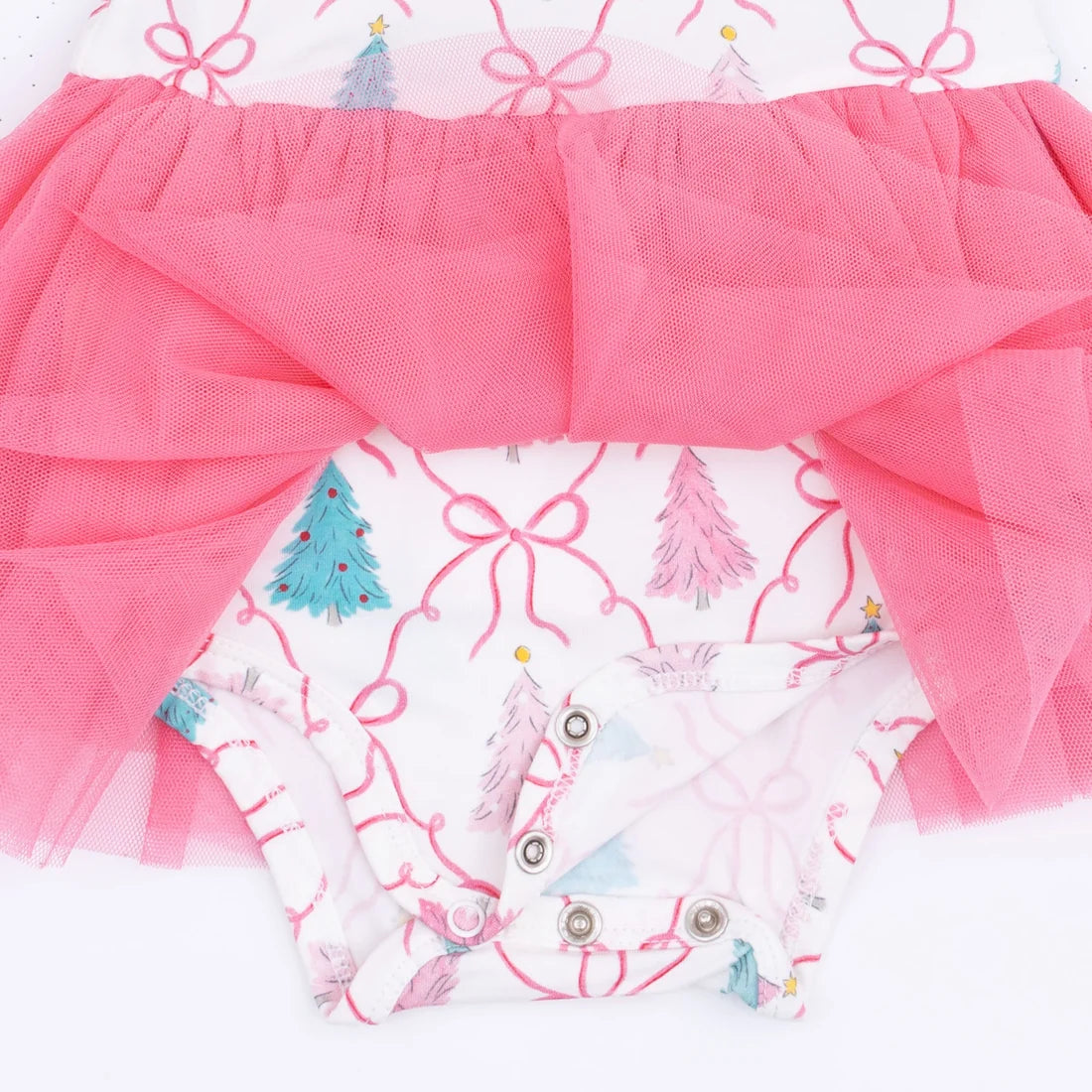 Bow Trellis Tree - Long Sleeve Tutu Bodysuit Dress