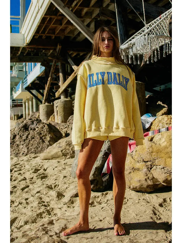 Dilly Dally Reversible Mock Sweatshirt