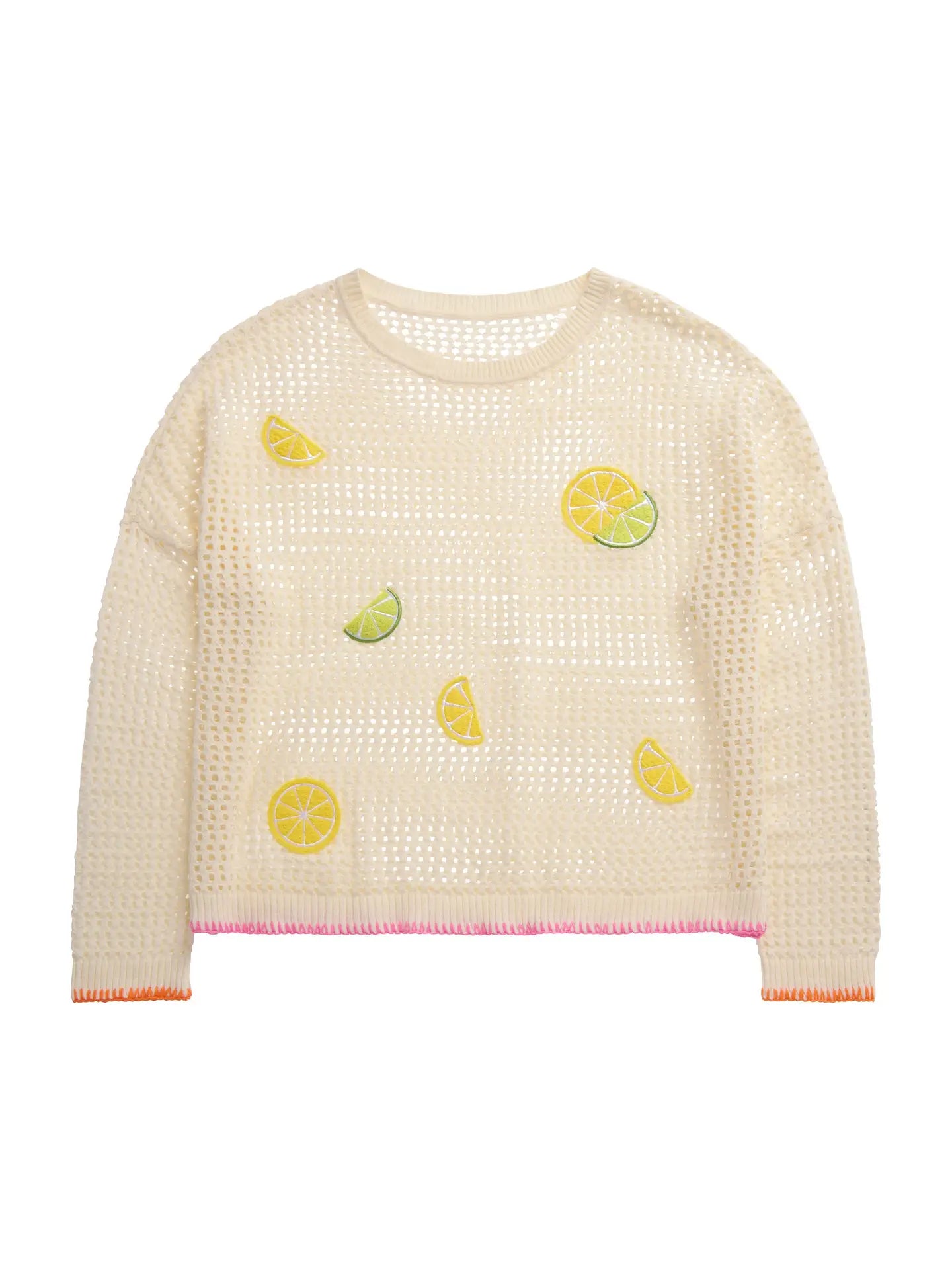 CITRUS MESH SWEATER IVORY