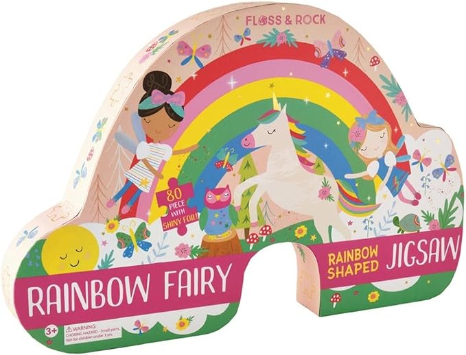 Rainbow Fairy 80pc "Rainbow" Shaped Jigsaw with Shaped Box