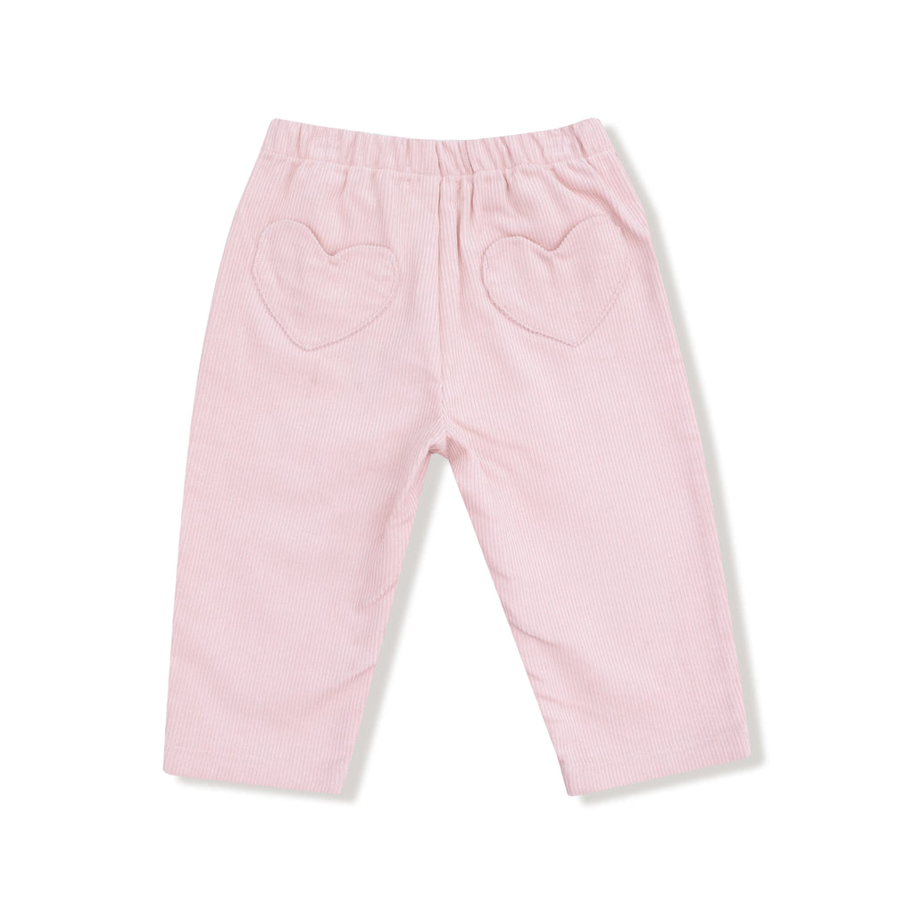 Corduroy - Veiled Pink - Cord Pant W/ Heart Pockets