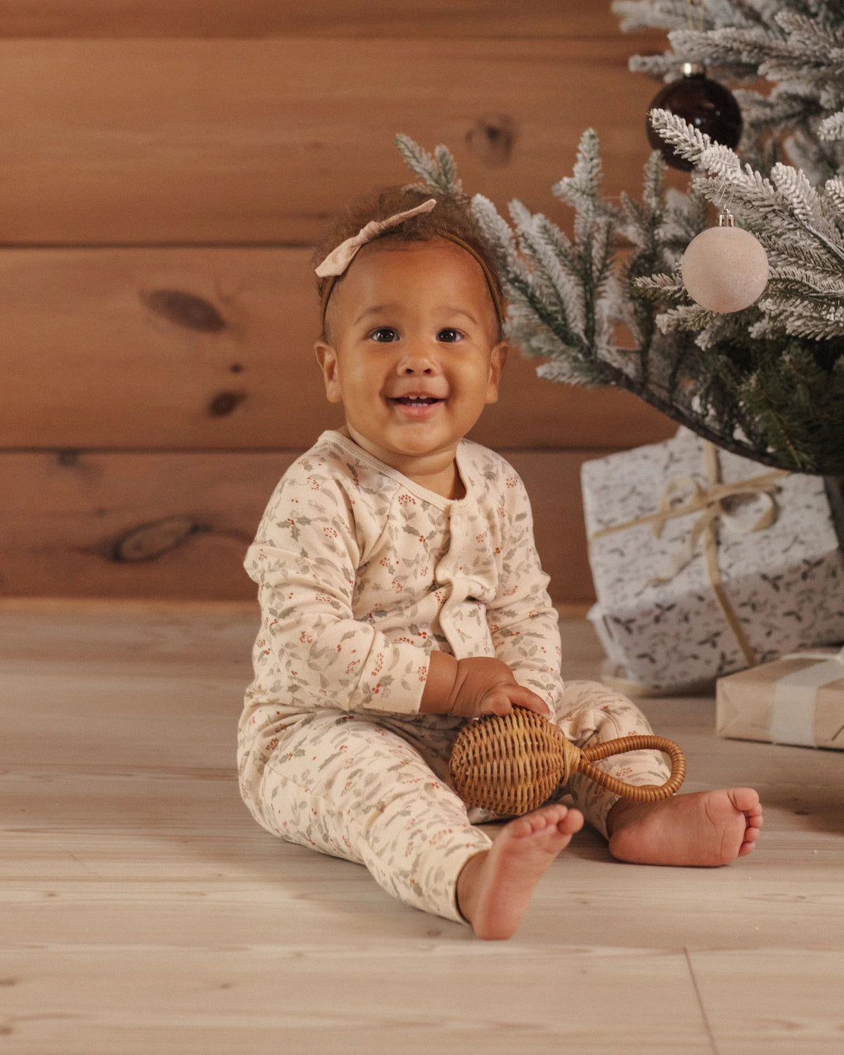 ORGANIC LONG JOHN PAJAMAS HOLLY FLEUR