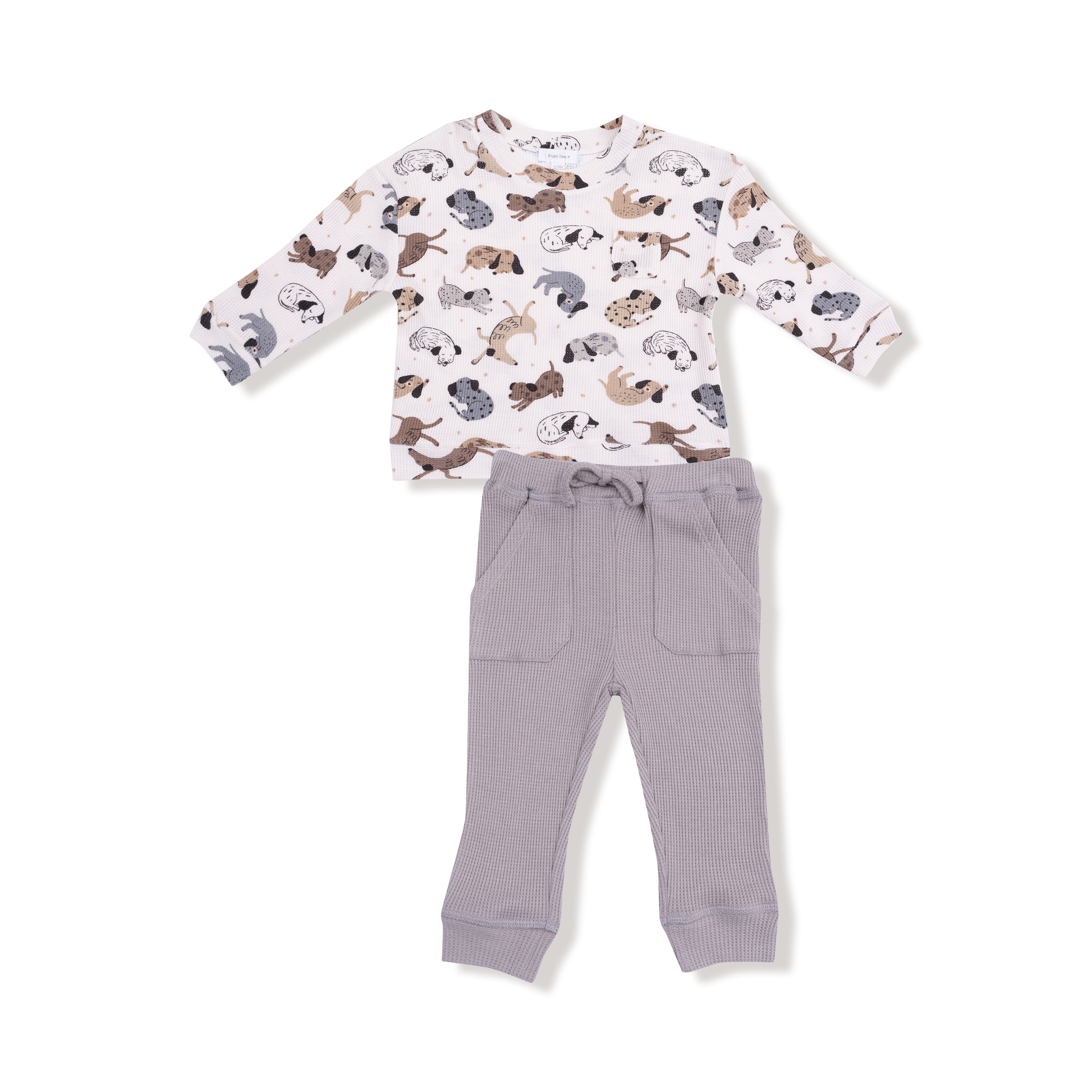 Cozy Pups -  Drop Sleeve Waffle Top with Waffle Jogger