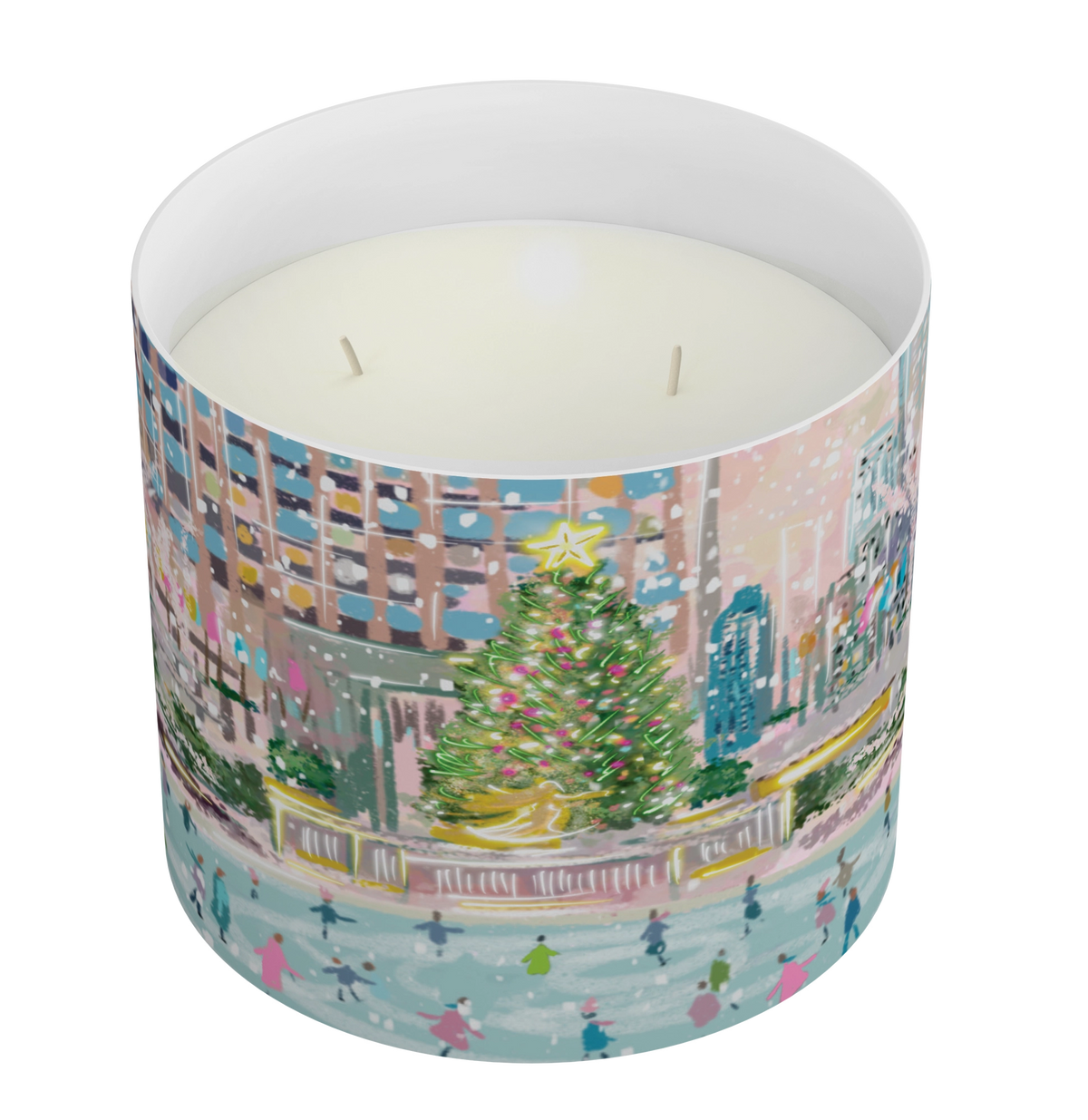 Christmas Time City Double Wick Candle