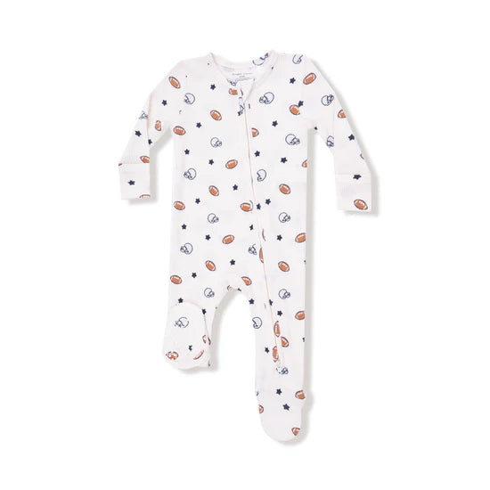 Footballs and Stars - 2 Way Zipper Footie